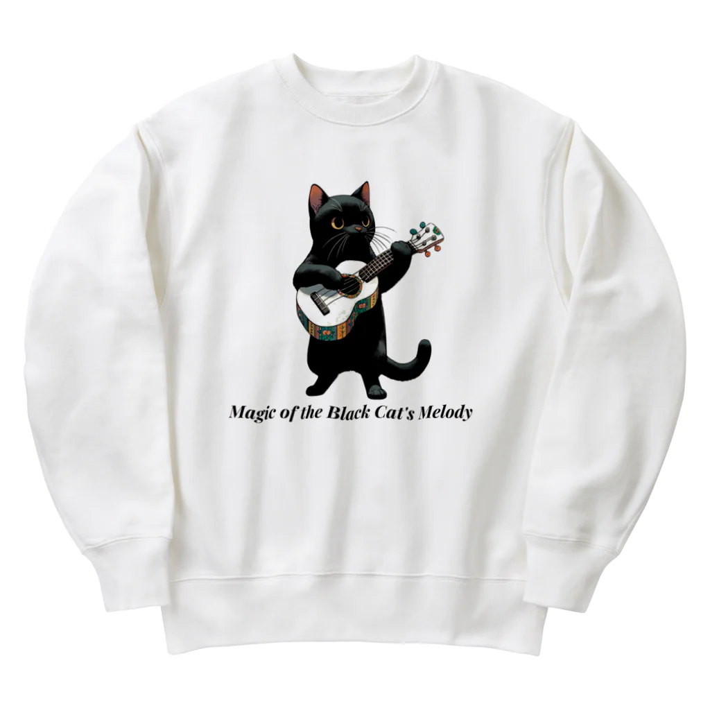 チェリモヤのねことウクレレ Heavyweight Crew Neck Sweatshirt