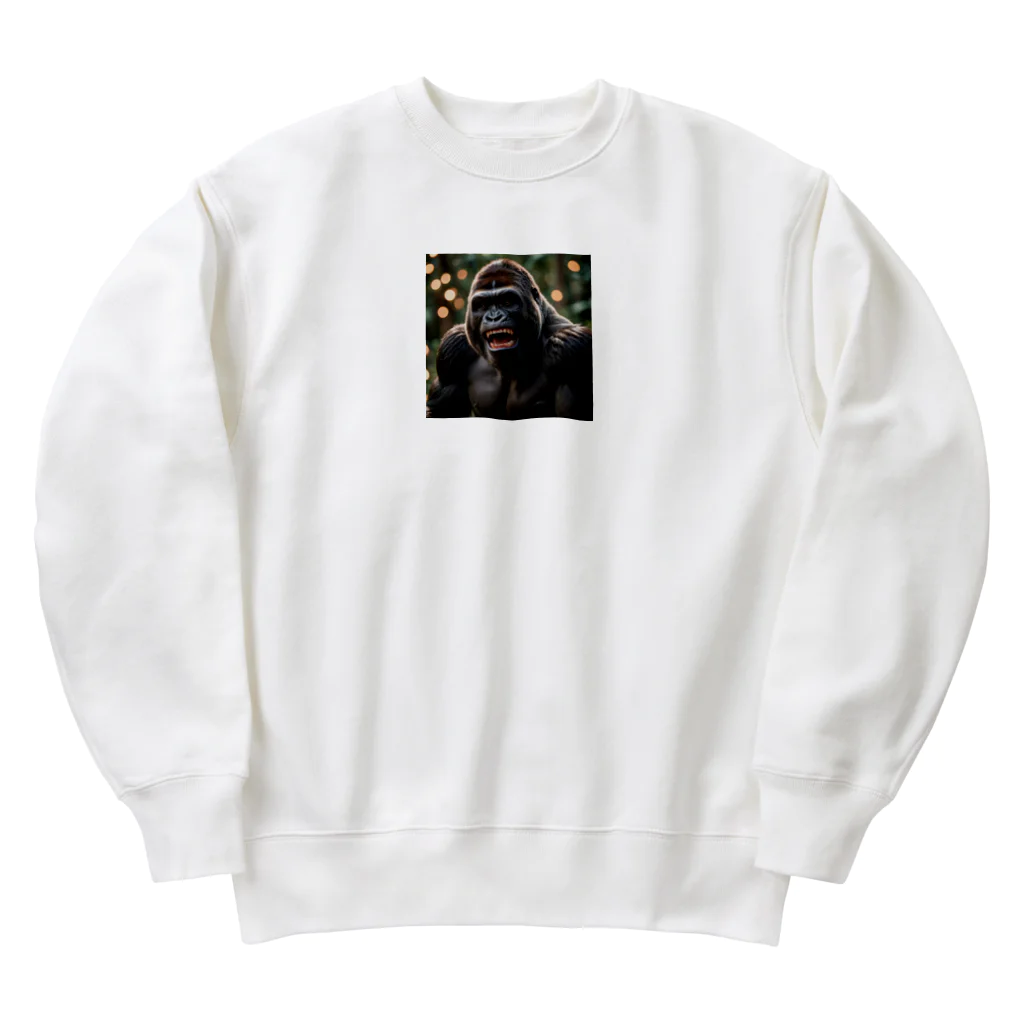 sunday_sataurday_freedayの喜んでいるゴリラ Heavyweight Crew Neck Sweatshirt