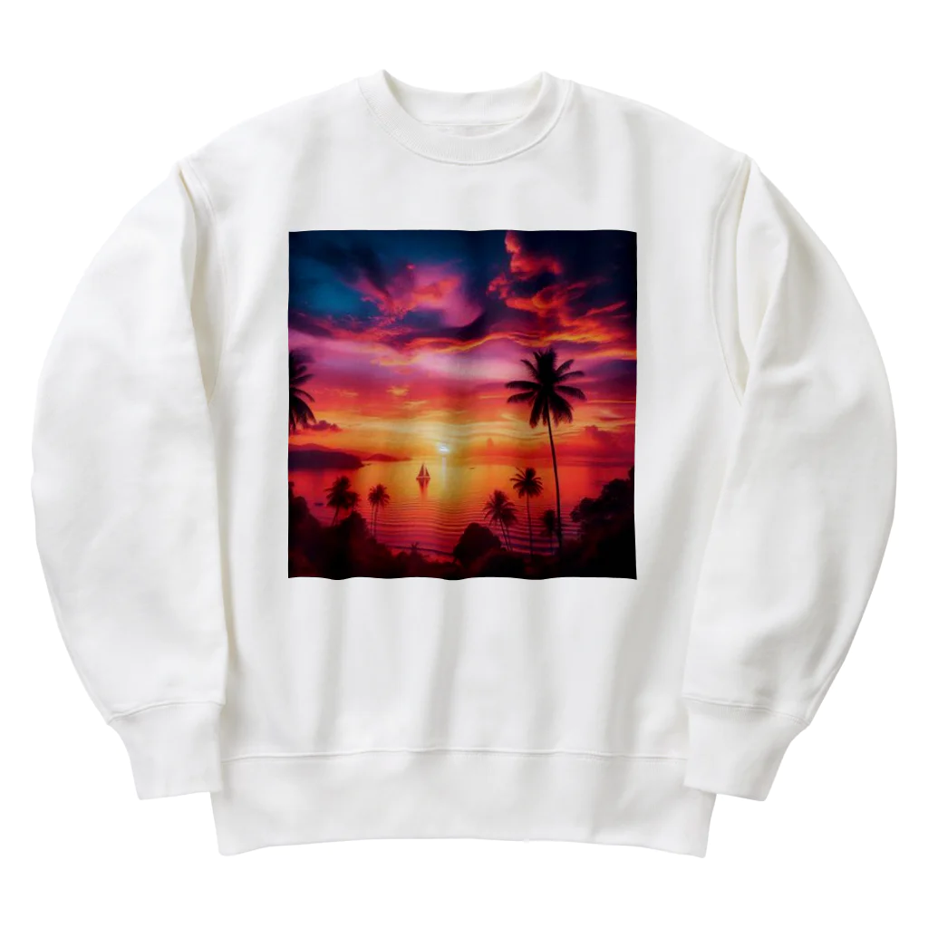 Rパンダ屋の「美しい夕焼け」グッズ Heavyweight Crew Neck Sweatshirt