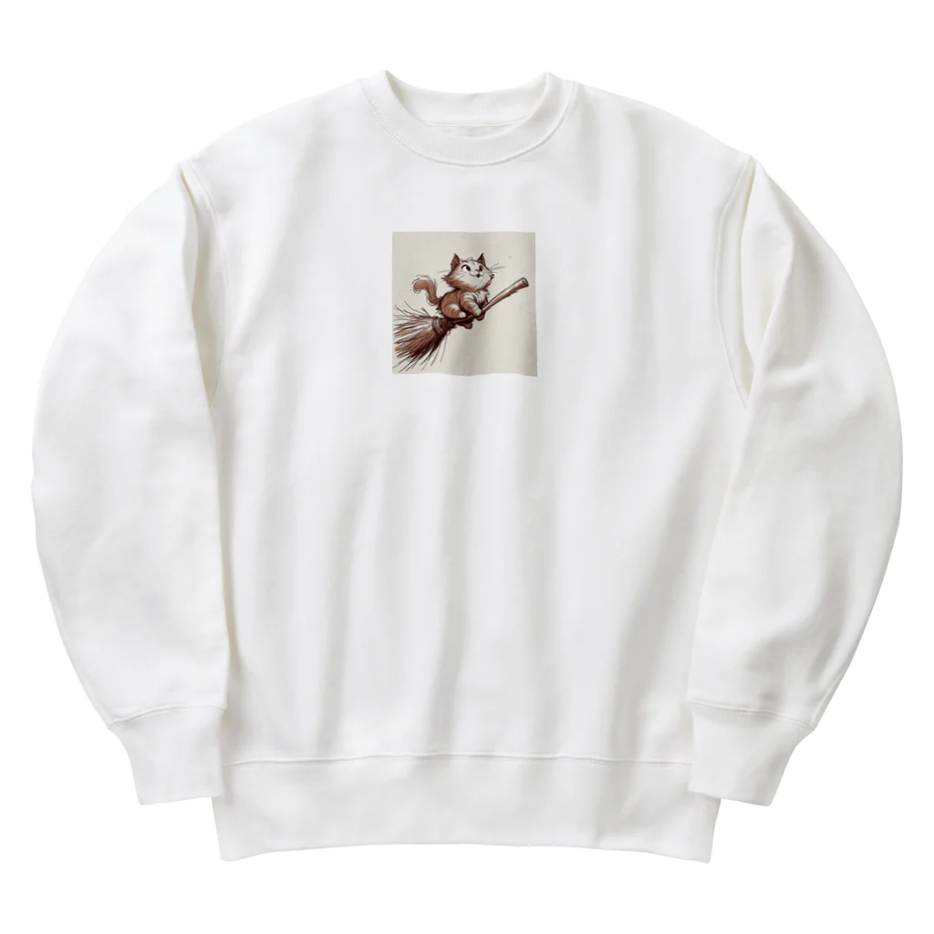 R Uの風切る冒険猫 Heavyweight Crew Neck Sweatshirt