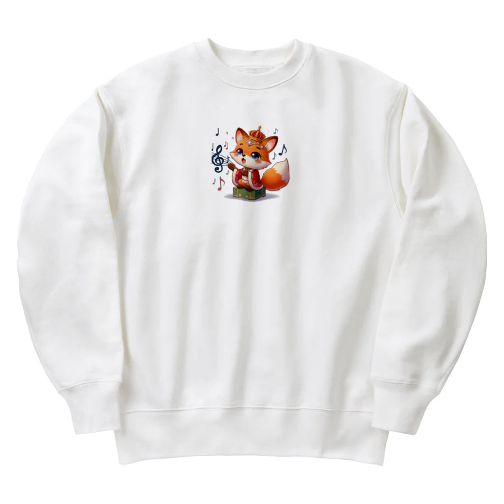 桃の花の歌うキツネの王子さま Heavyweight Crew Neck Sweatshirt