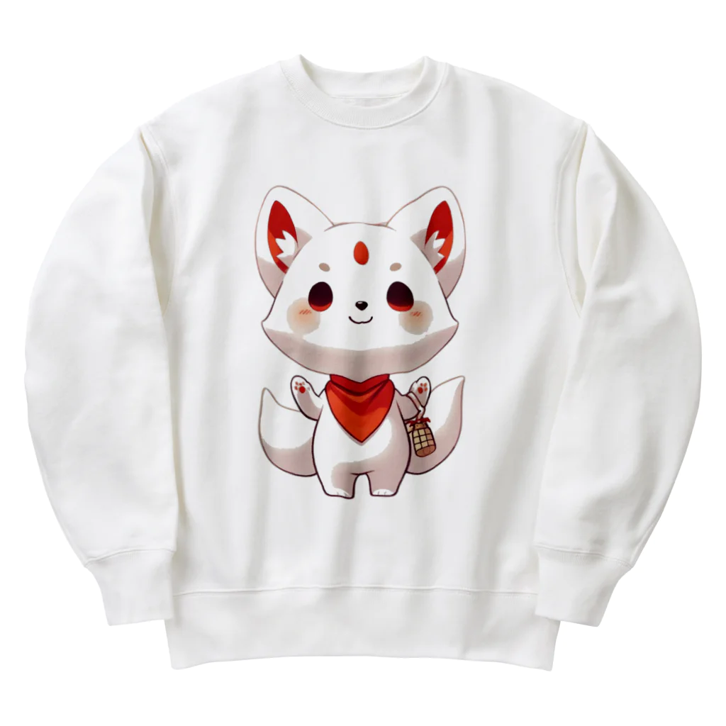 大江戸花火祭りのInari Fox Charm Magic～稲荷の狐5 Heavyweight Crew Neck Sweatshirt