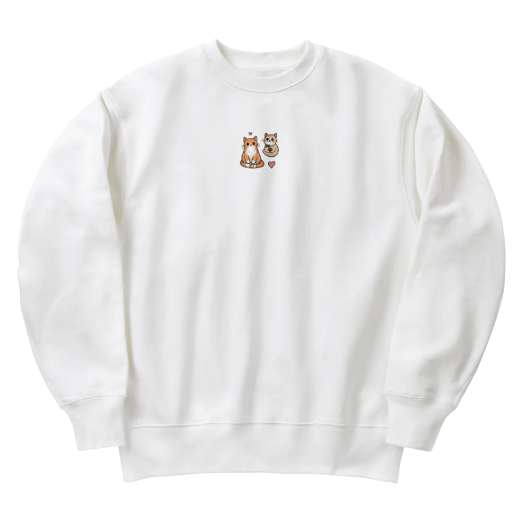 kumamon129のかまってニャンコ Heavyweight Crew Neck Sweatshirt