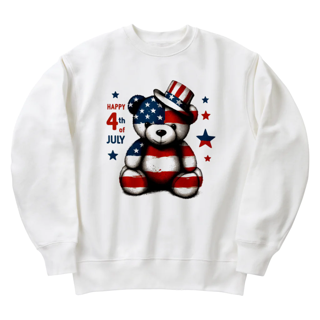 HappyFaceMarketのアメリカ独立記念日テディベア Happy 4th of July Heavyweight Crew Neck Sweatshirt