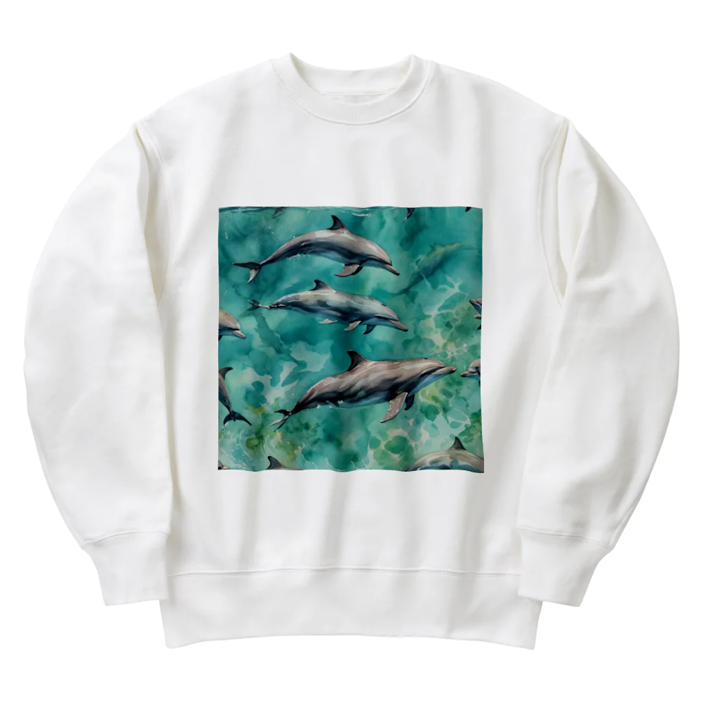 ma_kagawaのハワイのイルカ Heavyweight Crew Neck Sweatshirt