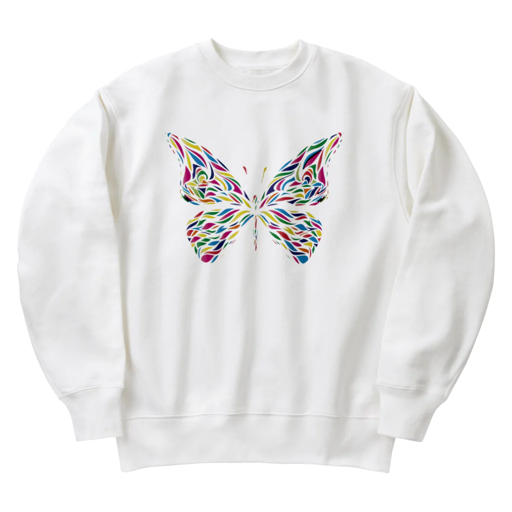 chicodeza by suzuriのビビッドな蝶々 Heavyweight Crew Neck Sweatshirt