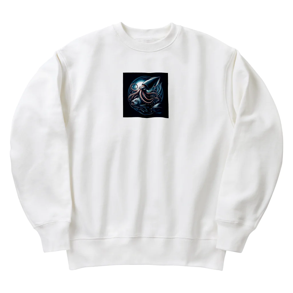 海の幸の捕食する大王イカ Heavyweight Crew Neck Sweatshirt