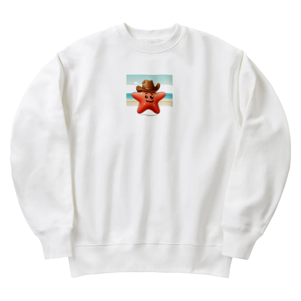 海の幸のカウボーイヒトデ Heavyweight Crew Neck Sweatshirt