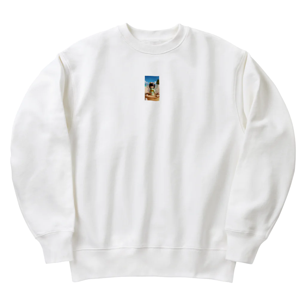 ぷぷオレンジの海の妖精こけしちゃん Heavyweight Crew Neck Sweatshirt