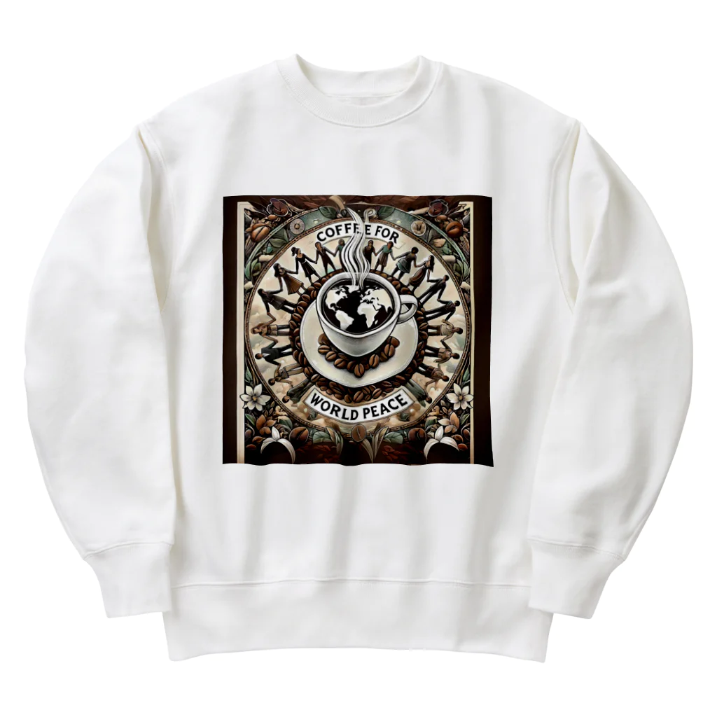 BIMAMECOFFEEのコーヒーで世界に平和を Heavyweight Crew Neck Sweatshirt