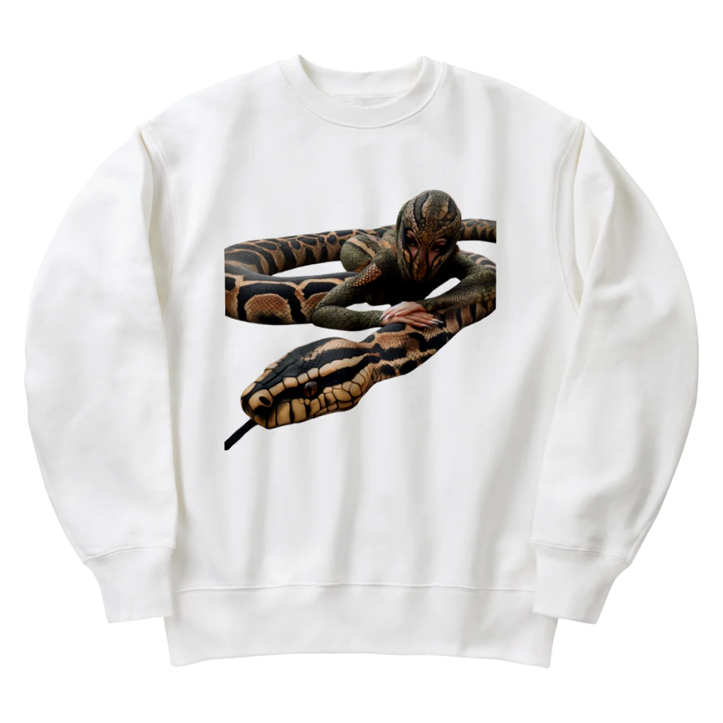 reptilesの怪人ヘビ女 Heavyweight Crew Neck Sweatshirt