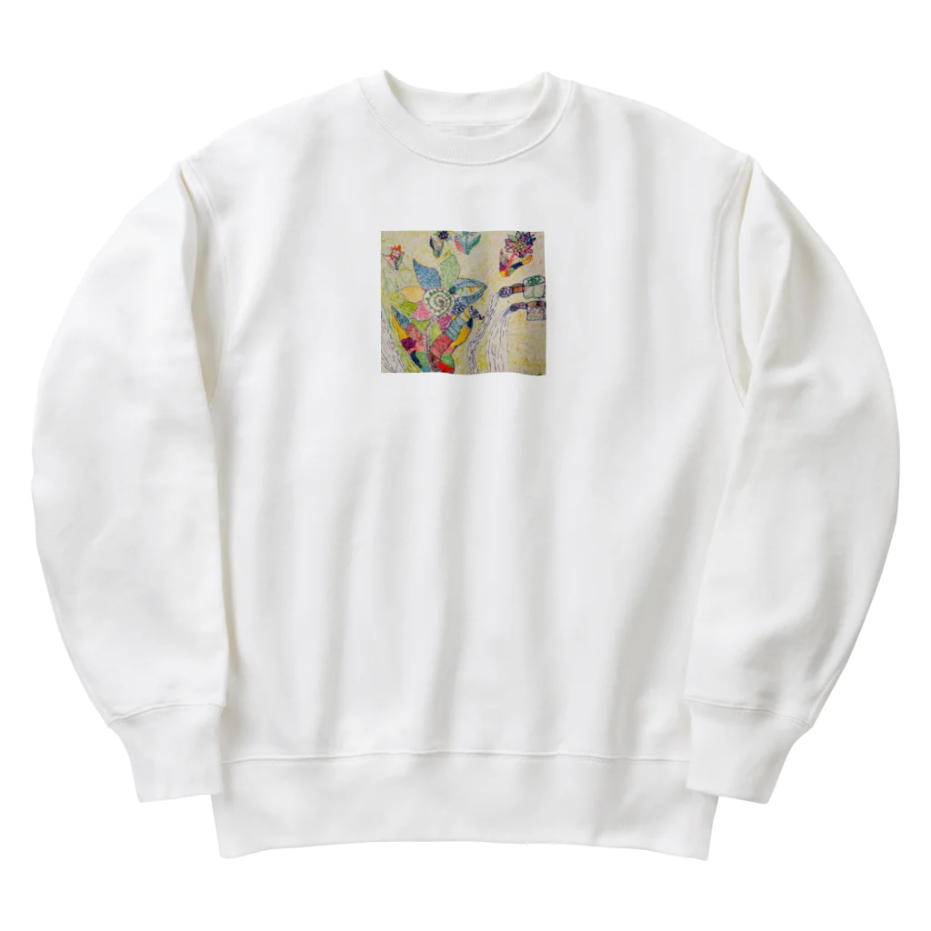 魚好きあつまれ！#かまととちゃん　#かまぼこママの海の花　カイフラワー Heavyweight Crew Neck Sweatshirt