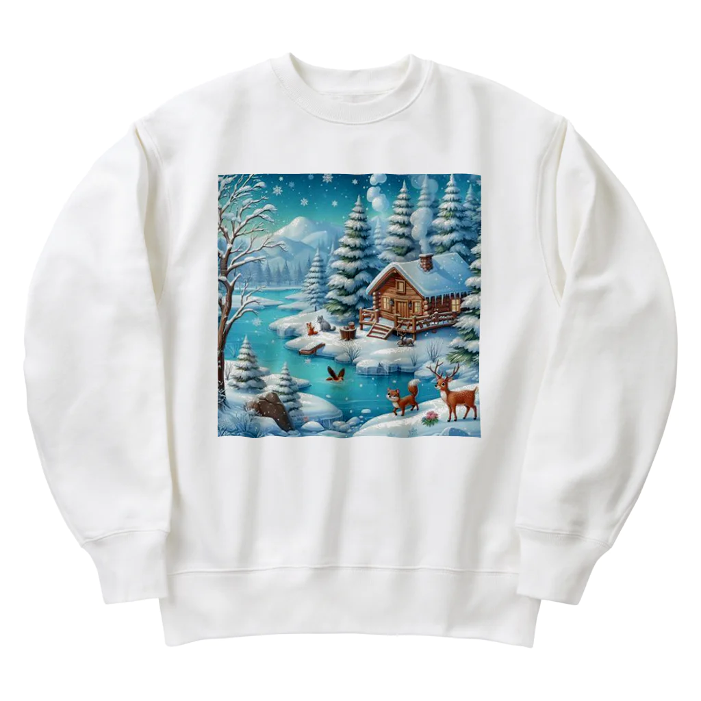 Rパンダ屋の「冬風景グッズ」 Heavyweight Crew Neck Sweatshirt