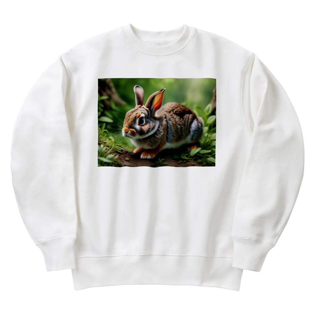 ジャパネットケフィアのニンジンの守護神ウサギ Heavyweight Crew Neck Sweatshirt