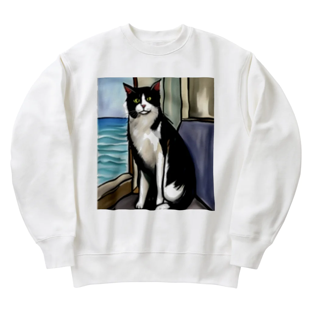 Ppit8の旅する猫 Heavyweight Crew Neck Sweatshirt