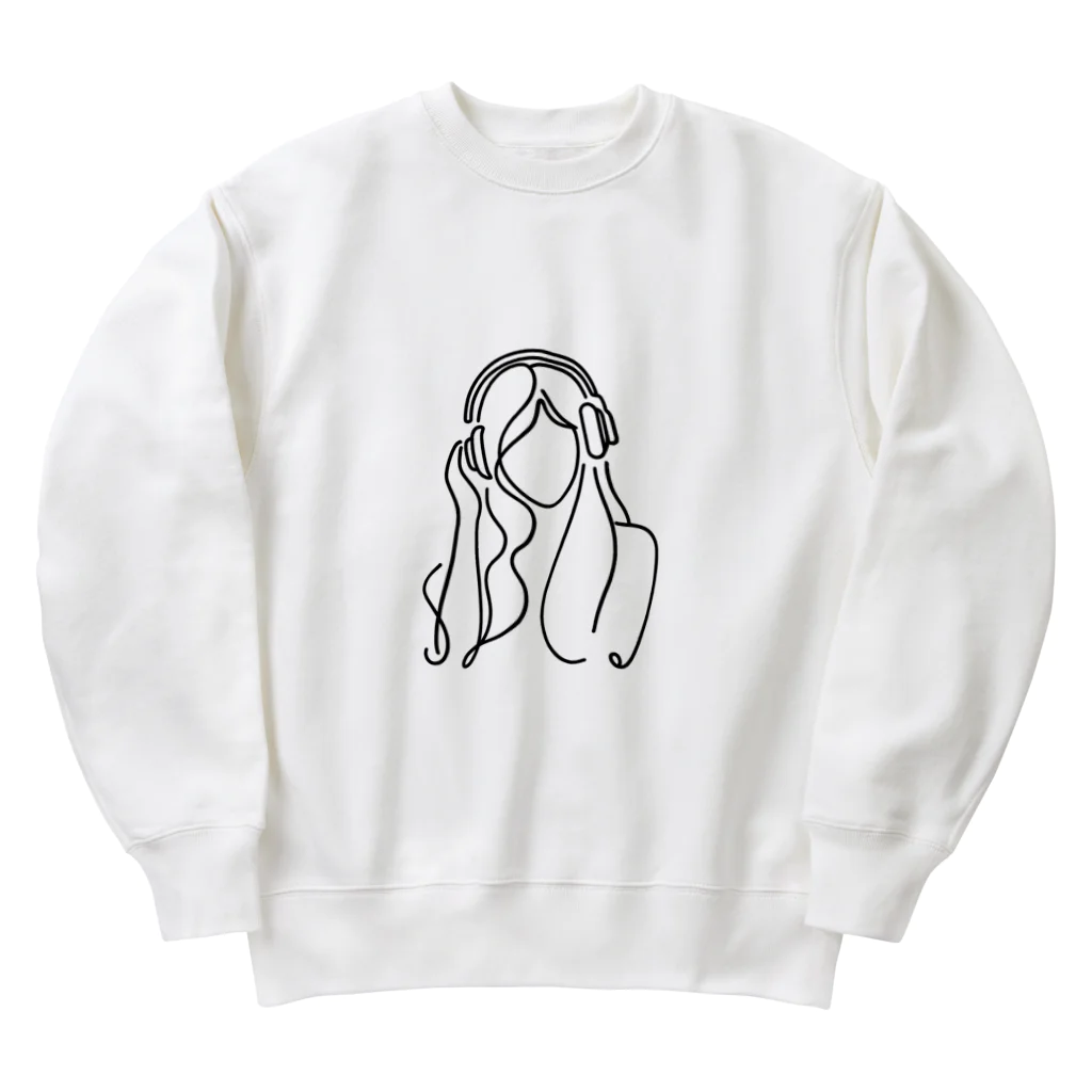 一筆書きアートの一筆書き風アート13 Heavyweight Crew Neck Sweatshirt