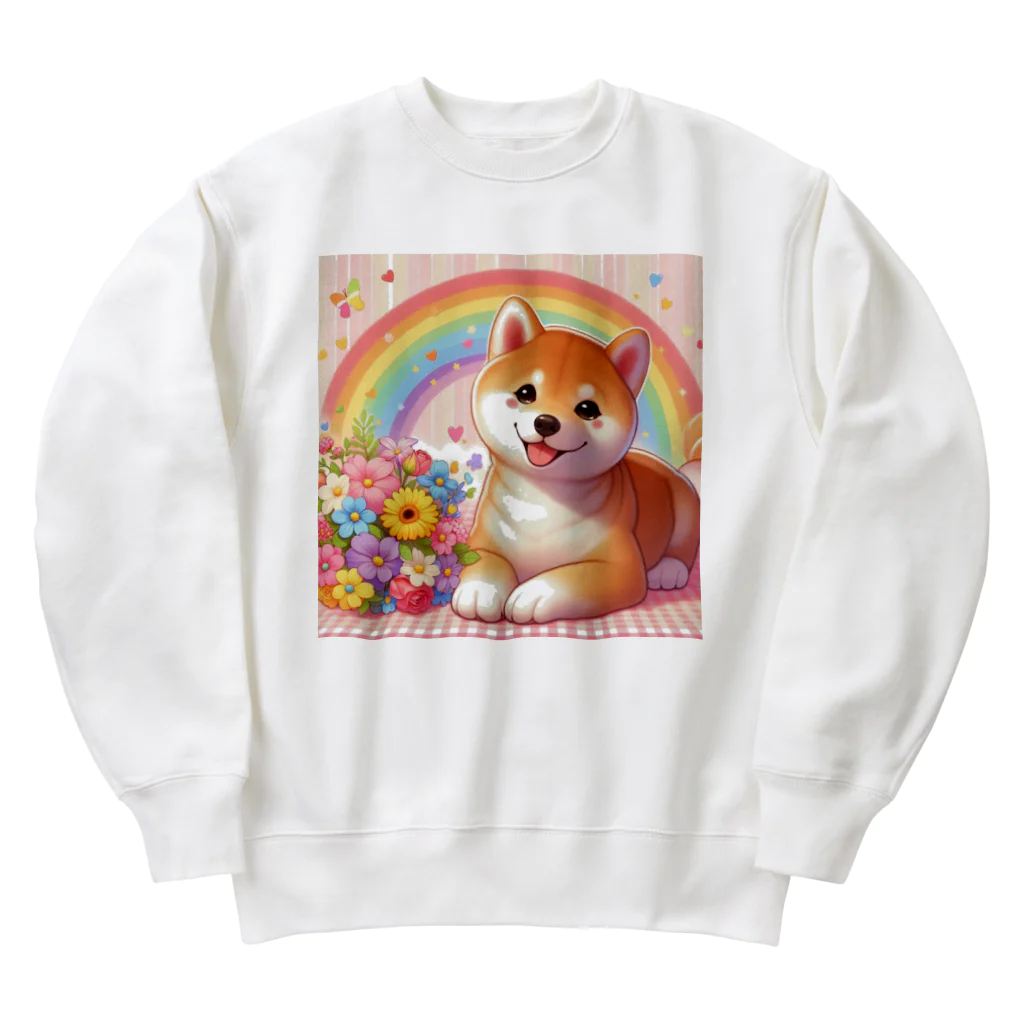 癒しのショップの夢の中の柴犬 Heavyweight Crew Neck Sweatshirt