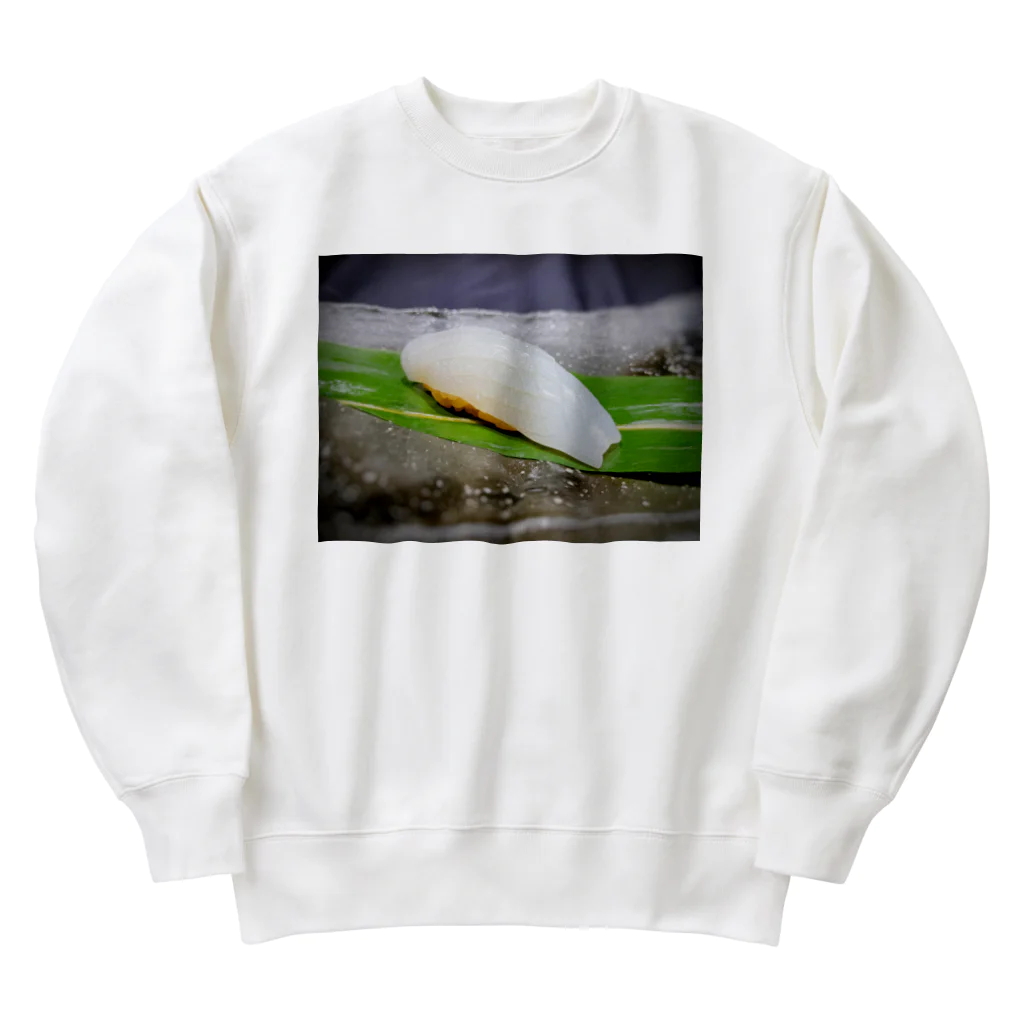 ぷりぷり飯店ヌーイーのイカしてるイカ握り寿司ぐーっず Heavyweight Crew Neck Sweatshirt