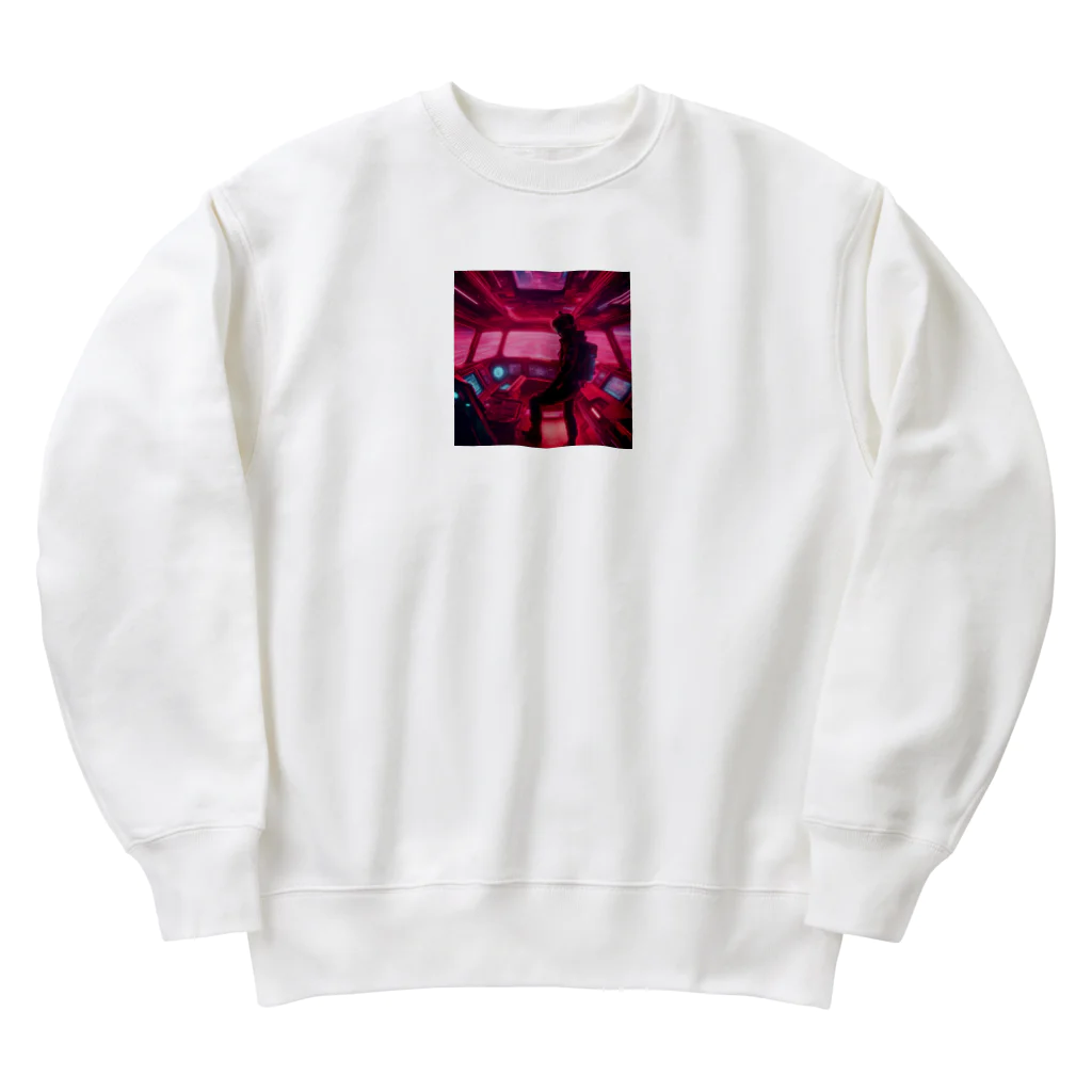 赤ペンギン@AIのネオンコクピット・ヴォヤージュ Heavyweight Crew Neck Sweatshirt