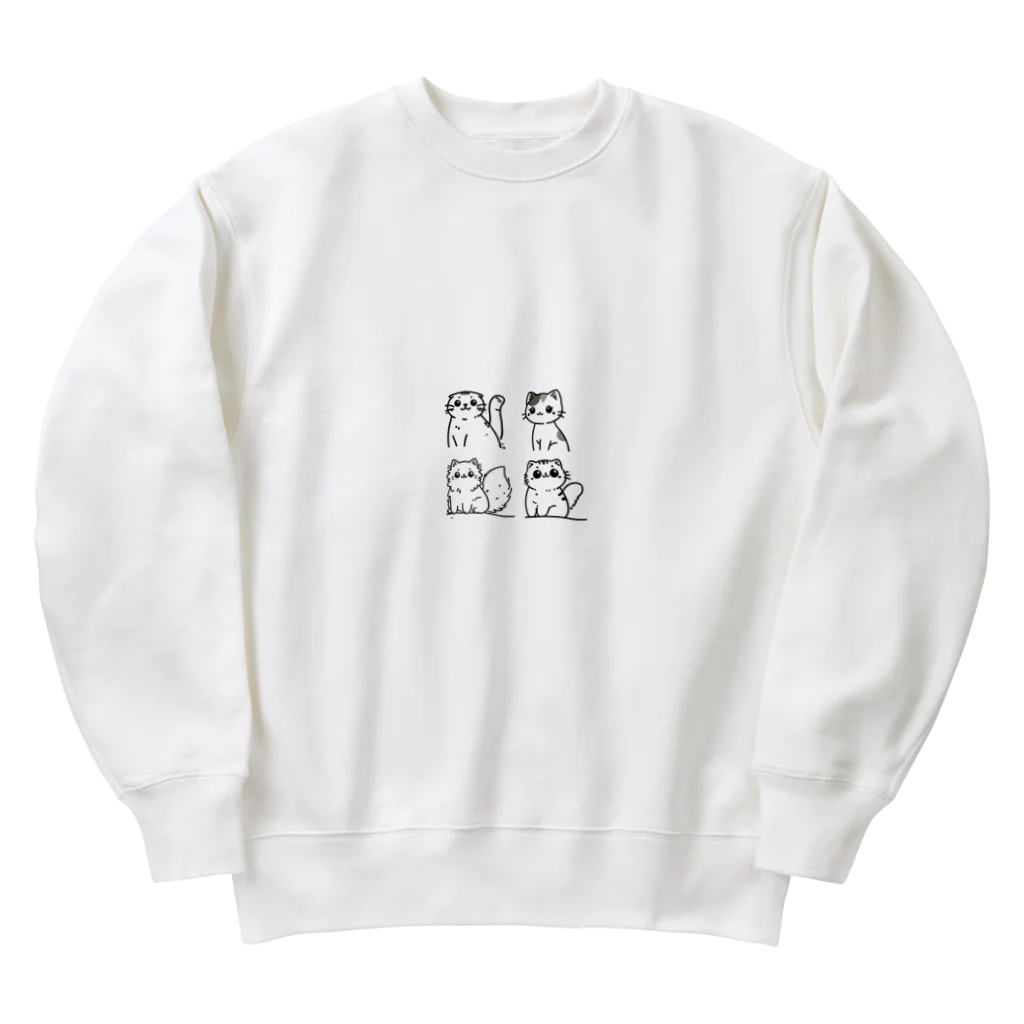 チェリモヤのにゃんこの仲間たち Heavyweight Crew Neck Sweatshirt