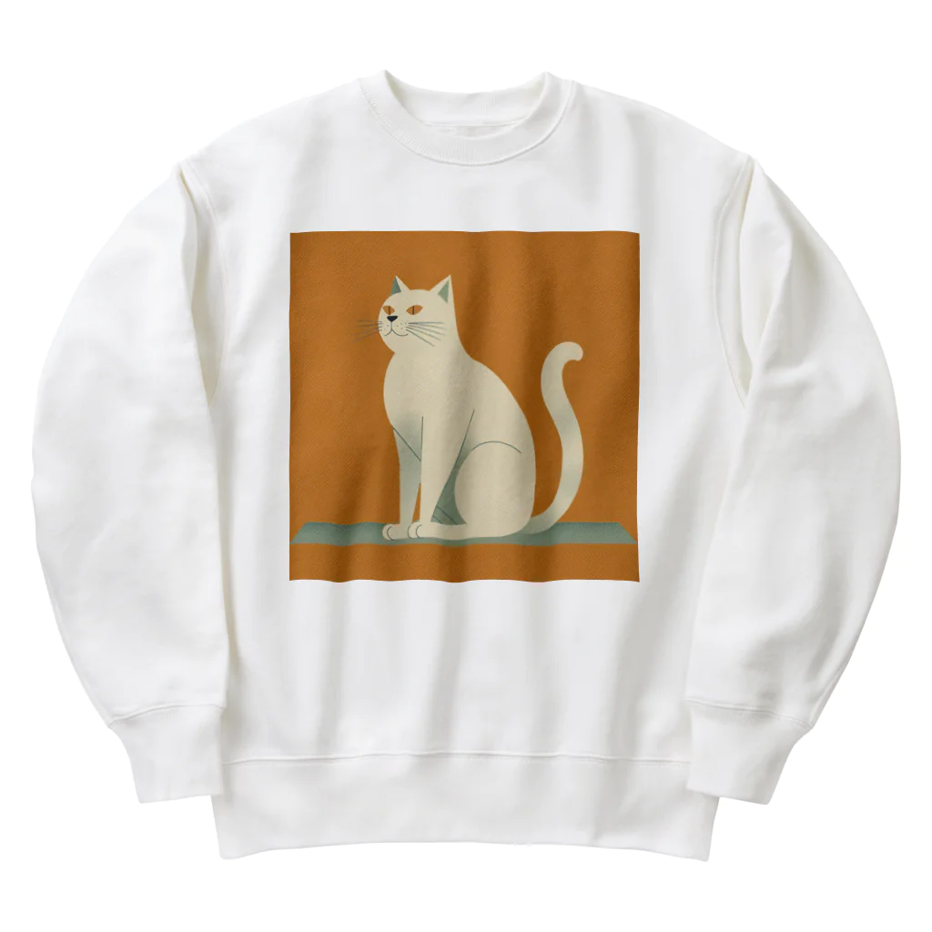 ミリススタイルの凛々しく立つネコ Heavyweight Crew Neck Sweatshirt