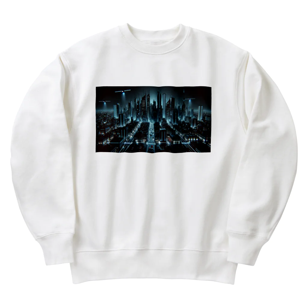 ETOWA_TOWAの未来都市の停電 Heavyweight Crew Neck Sweatshirt