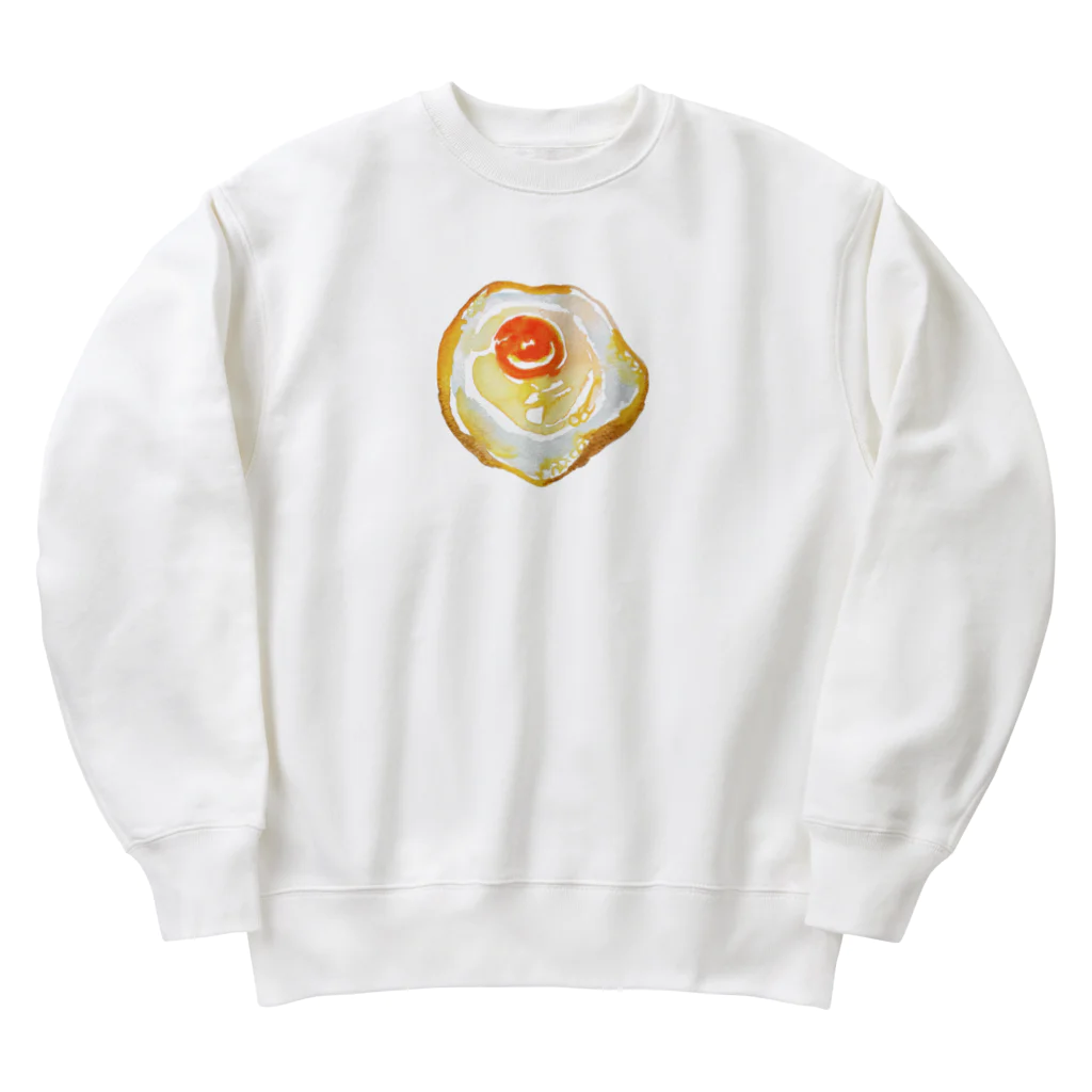 pyon☪︎chocoの目玉焼き　水彩 Heavyweight Crew Neck Sweatshirt