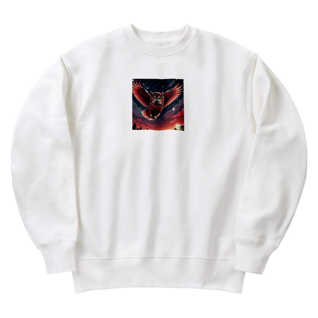 赤ペンギン@AIの宵闇のフクロウ Heavyweight Crew Neck Sweatshirt