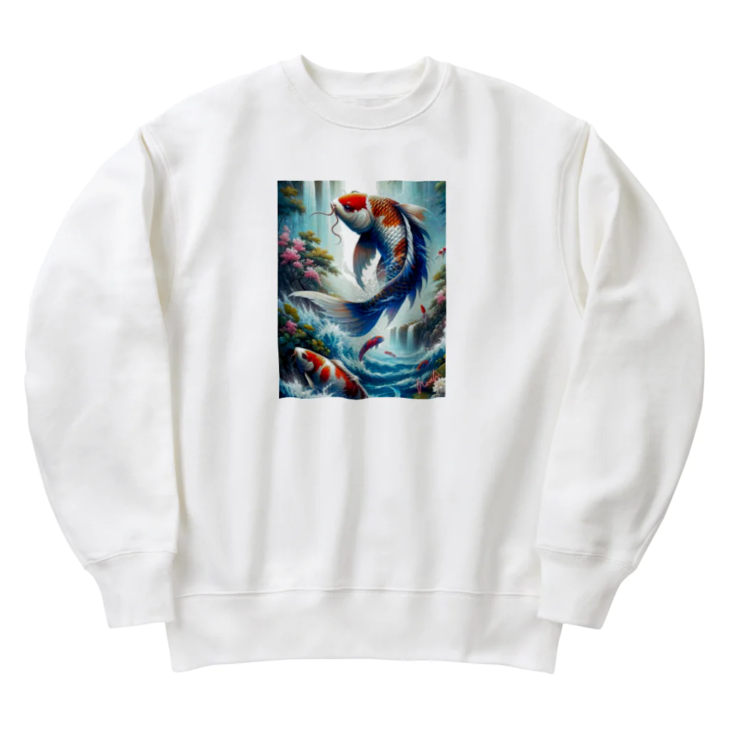 NaturalCanvasの鯉の滝登り Heavyweight Crew Neck Sweatshirt