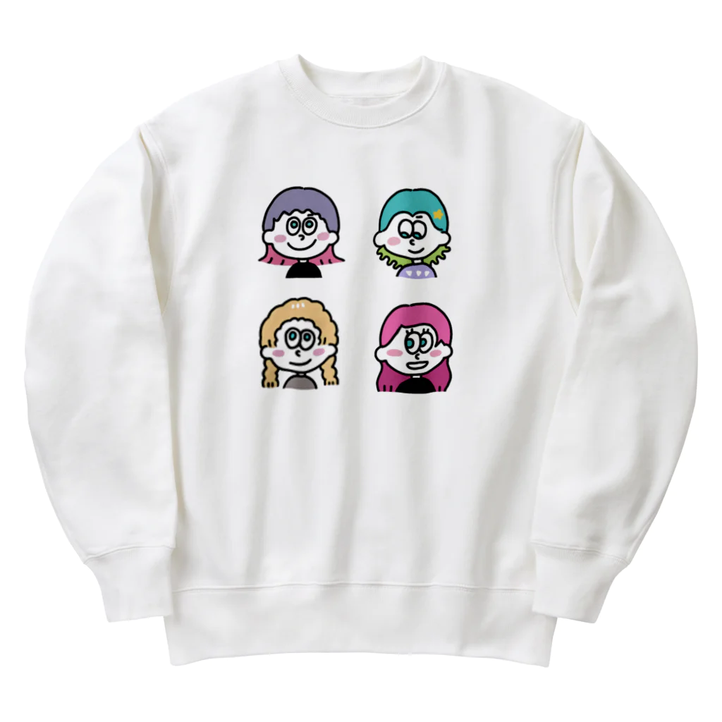 ★Mayamaya★の★ポップな女の子の笑顔★④ Heavyweight Crew Neck Sweatshirt