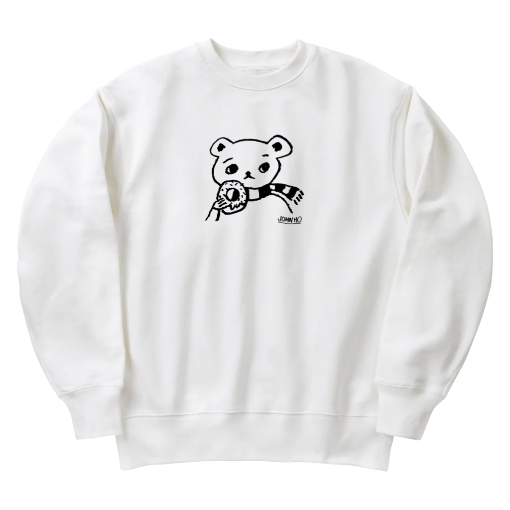 John Ho ArtのMeatie with Donut Heavyweight Crew Neck Sweatshirt