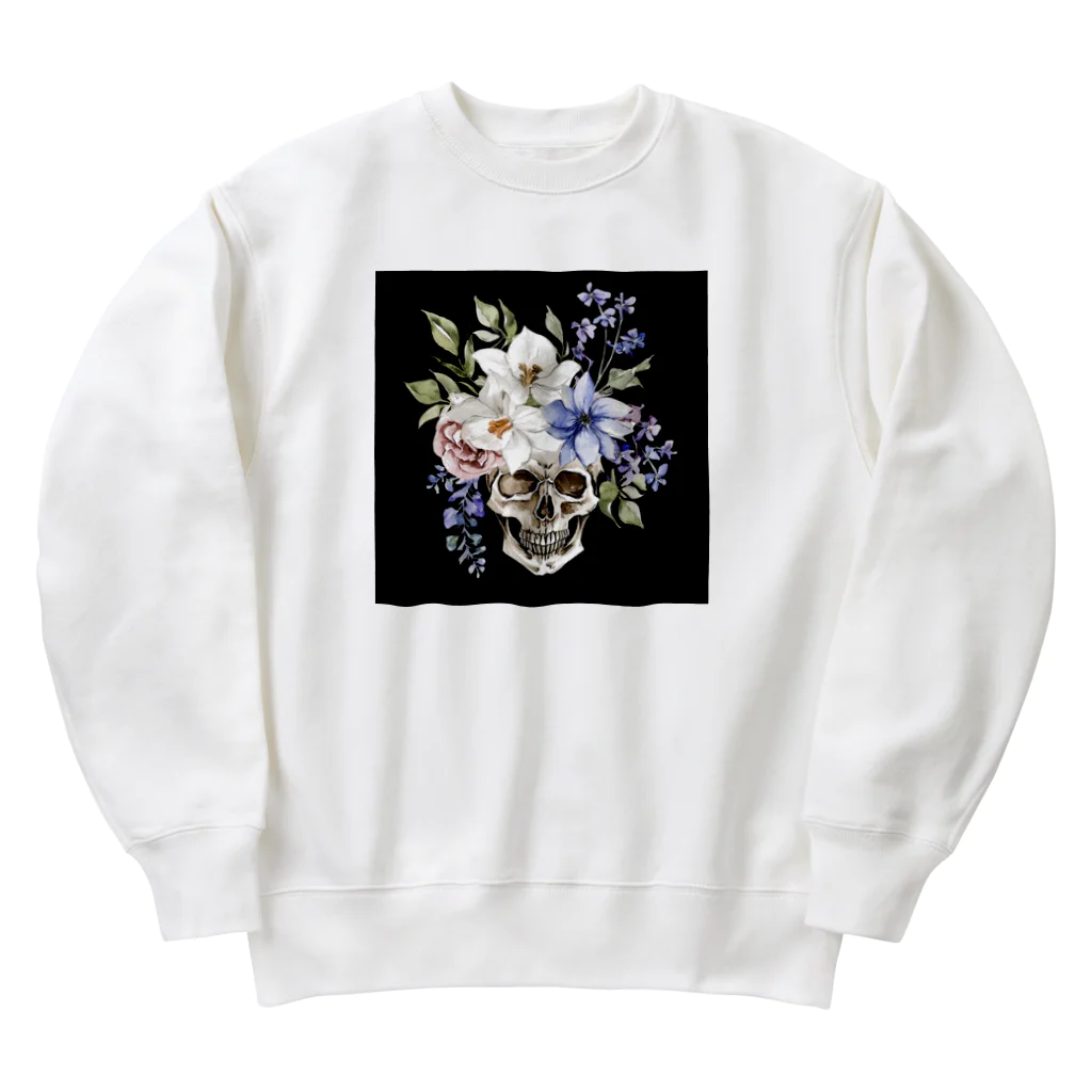 なかはらみくの骸骨と花束 Heavyweight Crew Neck Sweatshirt