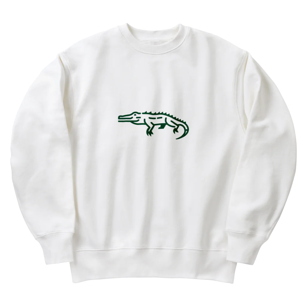 waniwanipanikuの緑のワニ Heavyweight Crew Neck Sweatshirt