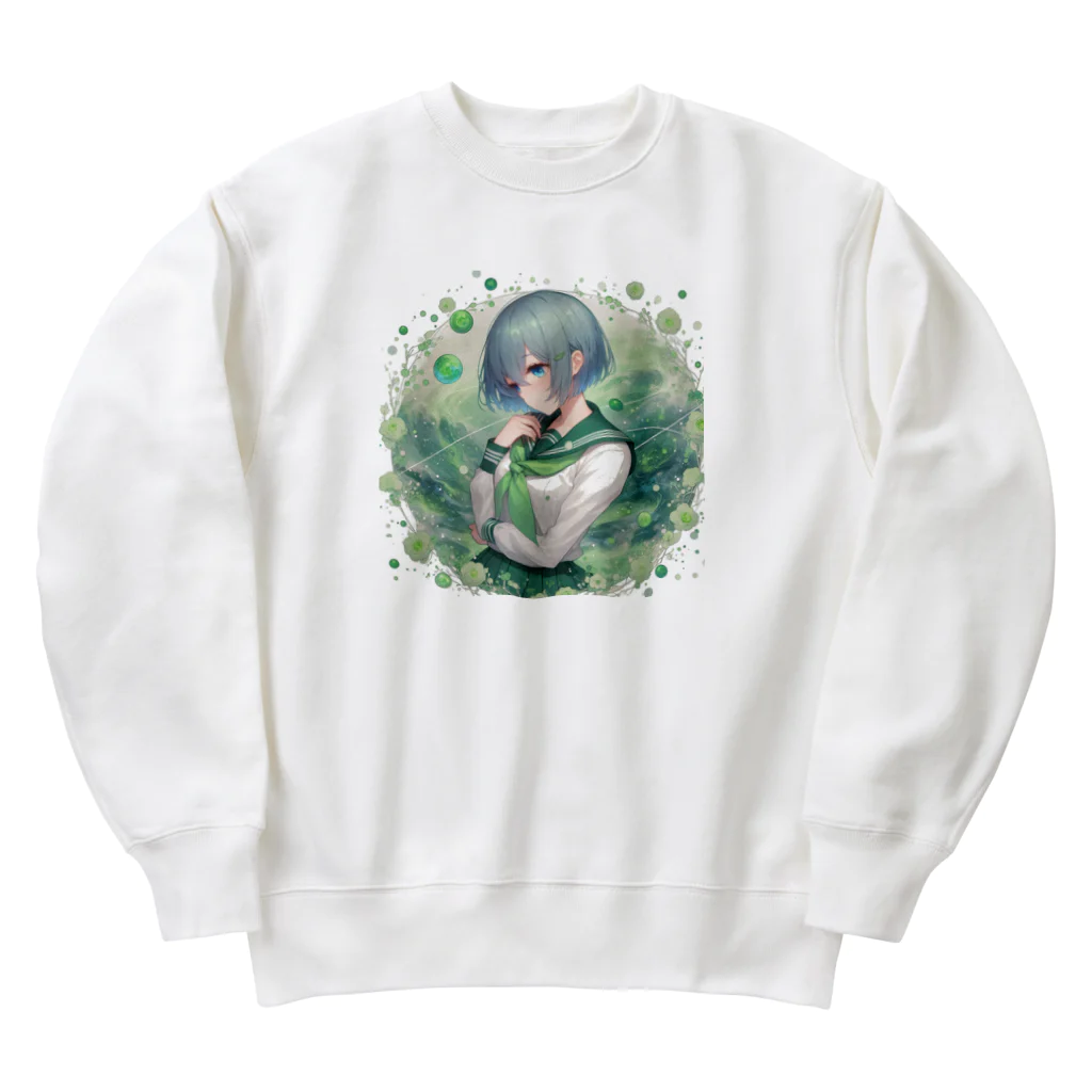 ゆめのかすずめの翠と緑 Heavyweight Crew Neck Sweatshirt