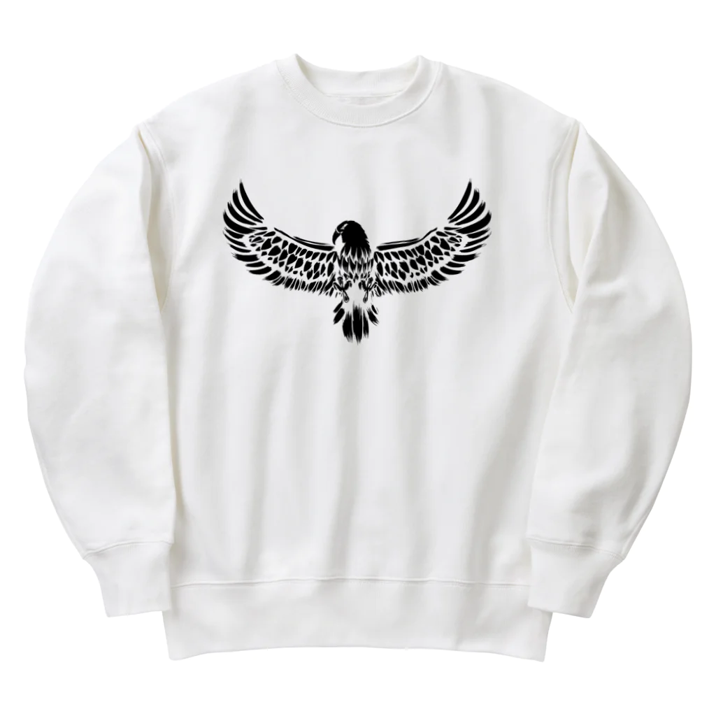 chicodeza by suzuriの鷲のシルエット Heavyweight Crew Neck Sweatshirt