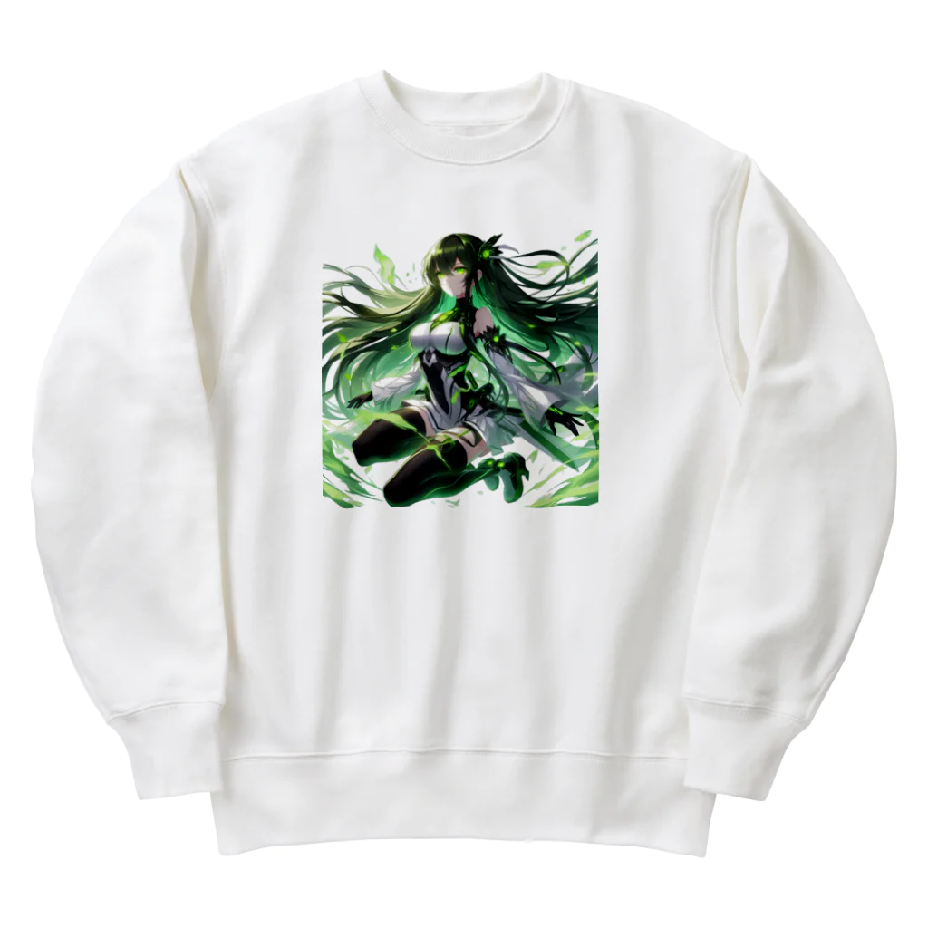 ryo-ishの碧の髪の少女 Heavyweight Crew Neck Sweatshirt