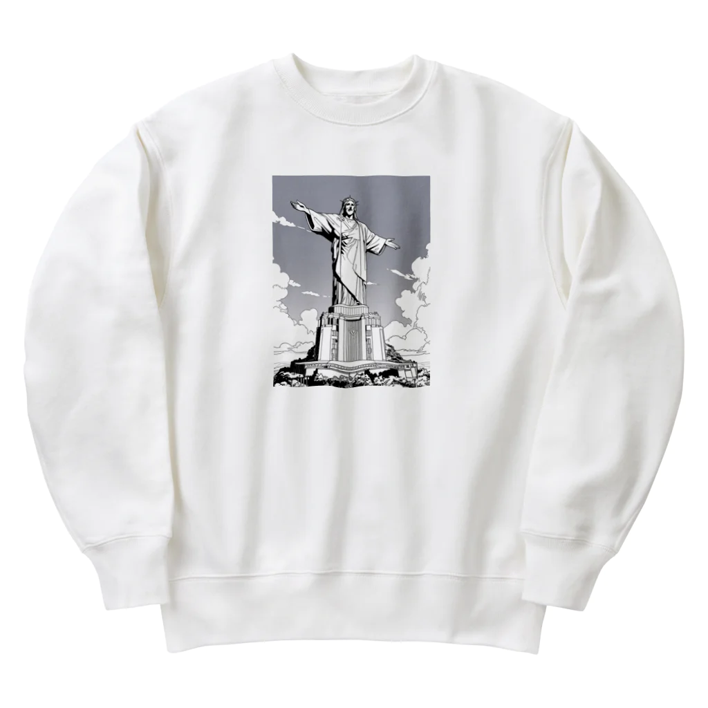 ZZRR12のコルコバードのキリスト像 Heavyweight Crew Neck Sweatshirt