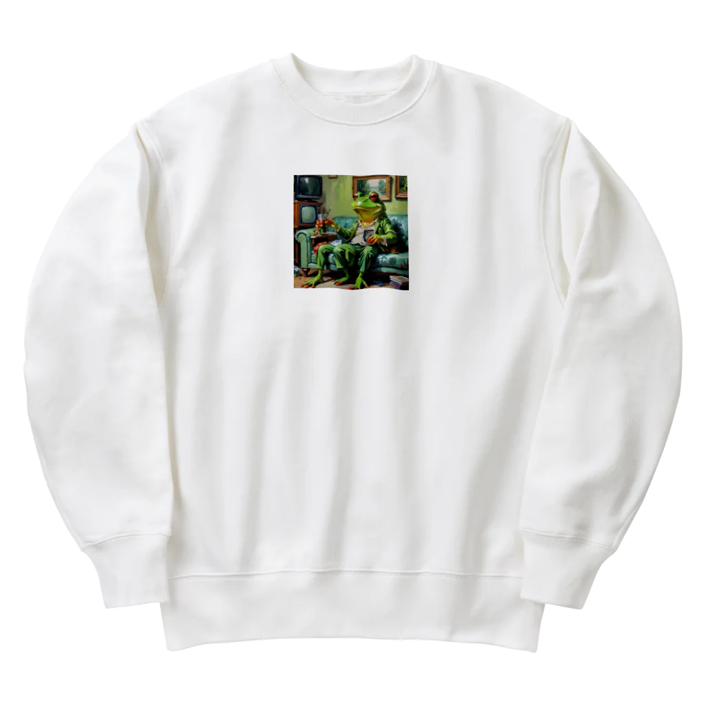 zukit4sのジョークを言っているカエル Heavyweight Crew Neck Sweatshirt