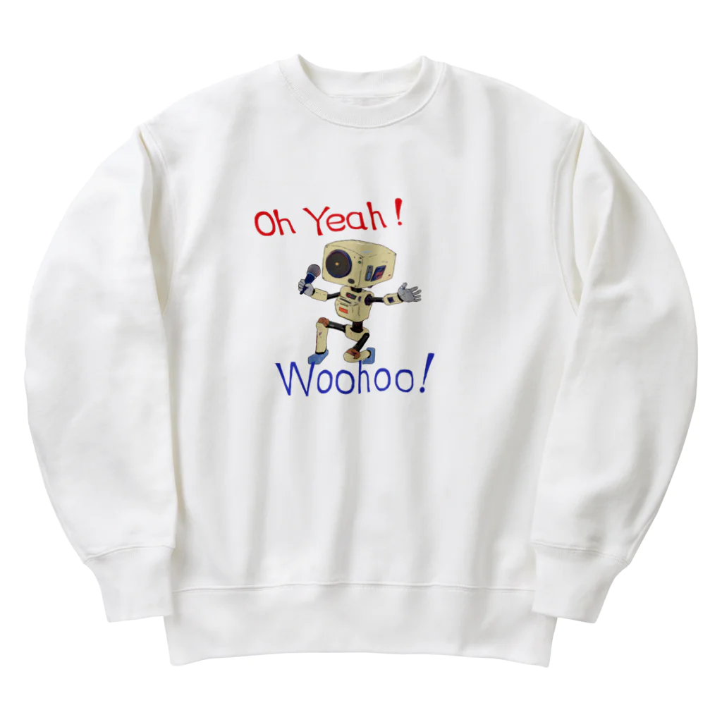 せつらデザイングッズの熱唱ロボ Heavyweight Crew Neck Sweatshirt