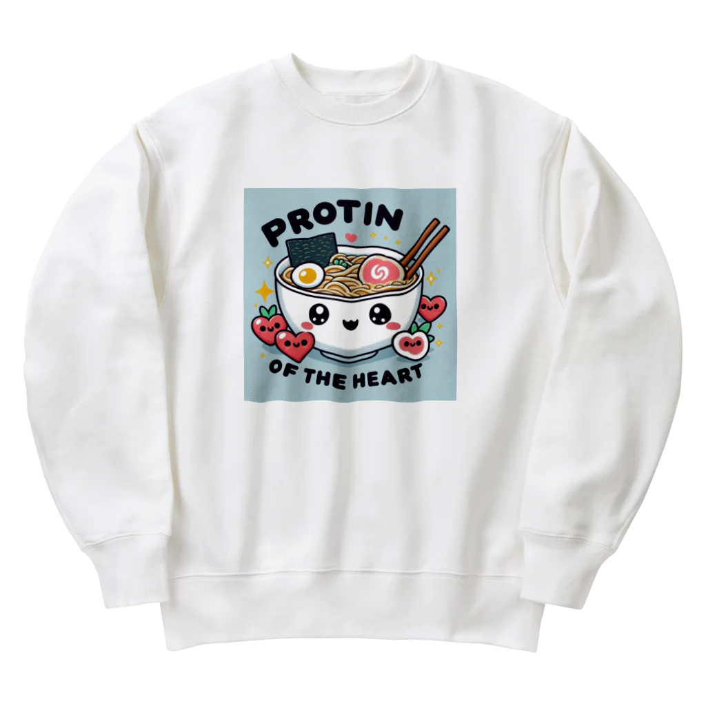 FOOD･Tのラーメンは心のプロテイン Heavyweight Crew Neck Sweatshirt