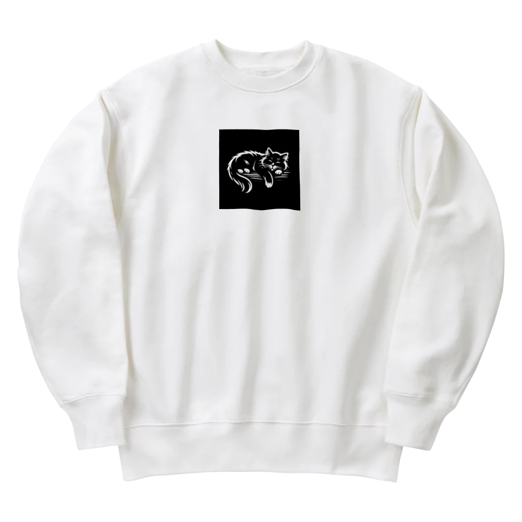 売る者のリラックス猫ちゃん Heavyweight Crew Neck Sweatshirt