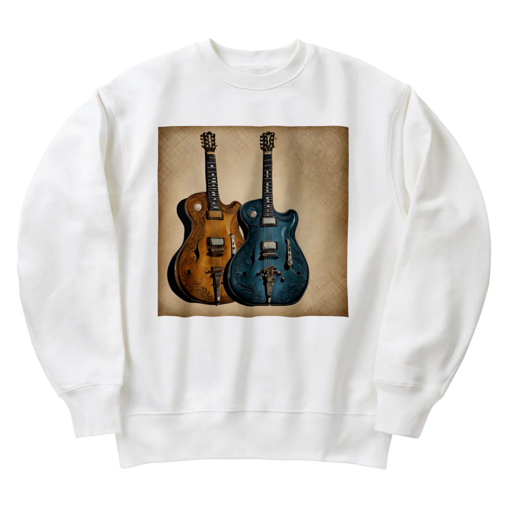 はちみつあめのヴィンテージギター Heavyweight Crew Neck Sweatshirt