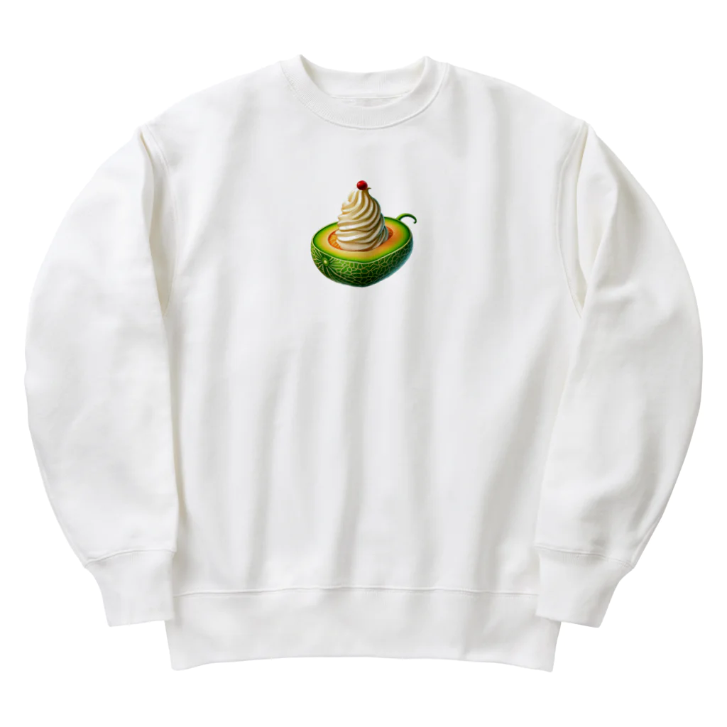 かるるんショップのメロンと生クリームとさくらんぼ Heavyweight Crew Neck Sweatshirt