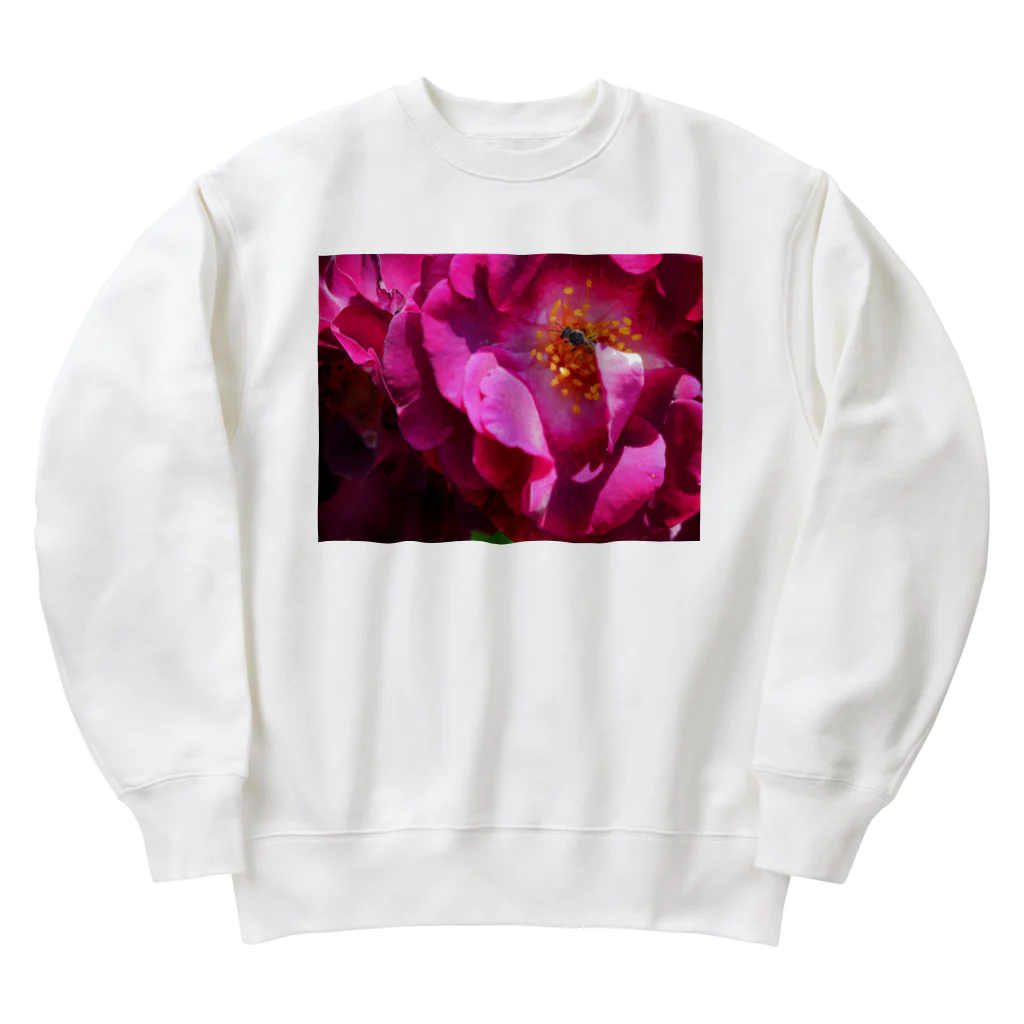 morinoyouseiの華やかな舞踏会！美しいバラを舞台に華麗なダンスをするハチ Heavyweight Crew Neck Sweatshirt