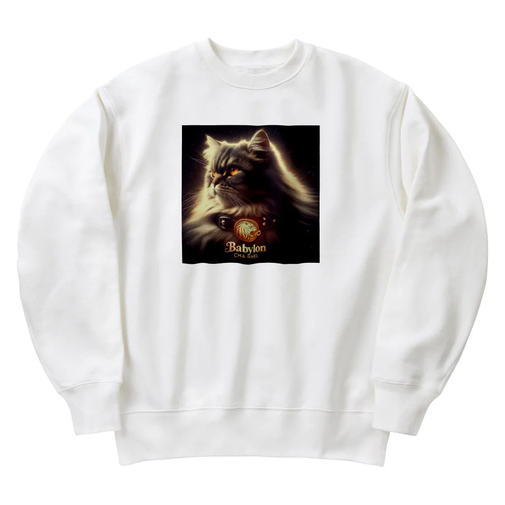 BabylonChannel 🎨 ✝️ ❤️‍🔥のPersian Cat　Babylon channel Heavyweight Crew Neck Sweatshirt