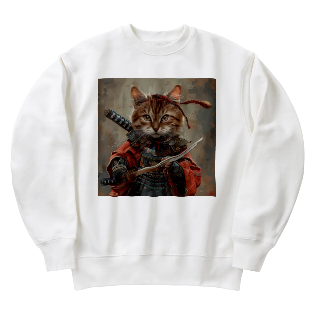 AQUAMETAVERSEの猫サムライ・ミケ　Tomoe bb 2712 Heavyweight Crew Neck Sweatshirt