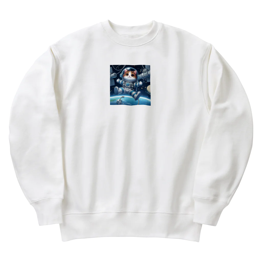 フルヤの宇宙で漂う宇宙飛行猫 Heavyweight Crew Neck Sweatshirt