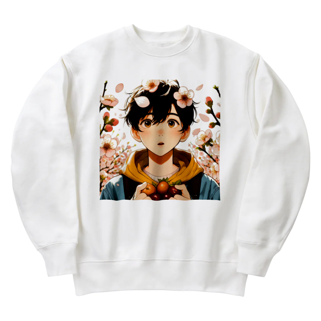 可愛い男の子イラスト販売所　By,keicyanの男の子　中学1年生　春 Heavyweight Crew Neck Sweatshirt