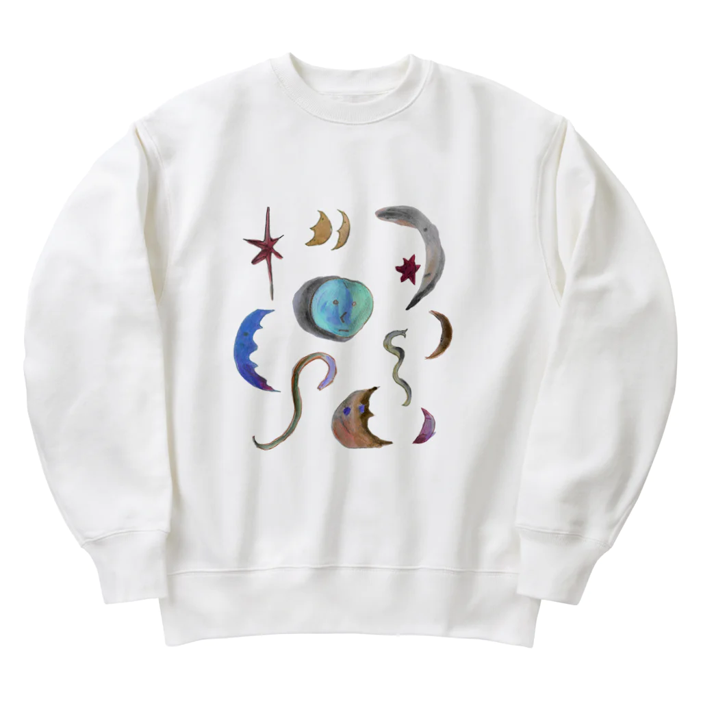 きたのかんむりの水彩どろーいんぐ：月 Heavyweight Crew Neck Sweatshirt