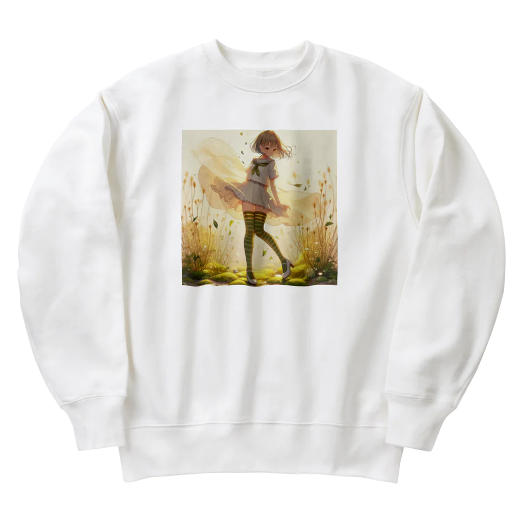 ゆめのかすずめの光の中で踊る Heavyweight Crew Neck Sweatshirt